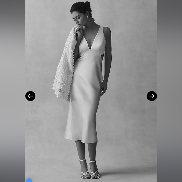 BHLDN Dresses & Skirts - Sachin & Babi Sierra V-Neck Cutout Satin Dress by BHLDN
